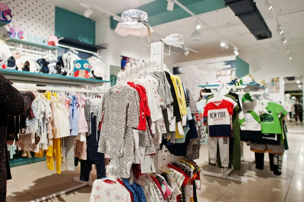 Diverse tipologie di abbigliamento alla moda per bambini